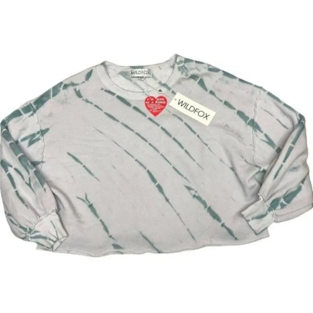 Wildfox Olivia Tie Dye Pullover Sweatshirt muse spiral Dye Spring Lounge Relaxed